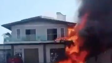 A aeronave caiu em cima de um restaurante, que estava fechado - Yohann Valim/Arquivo pessoal