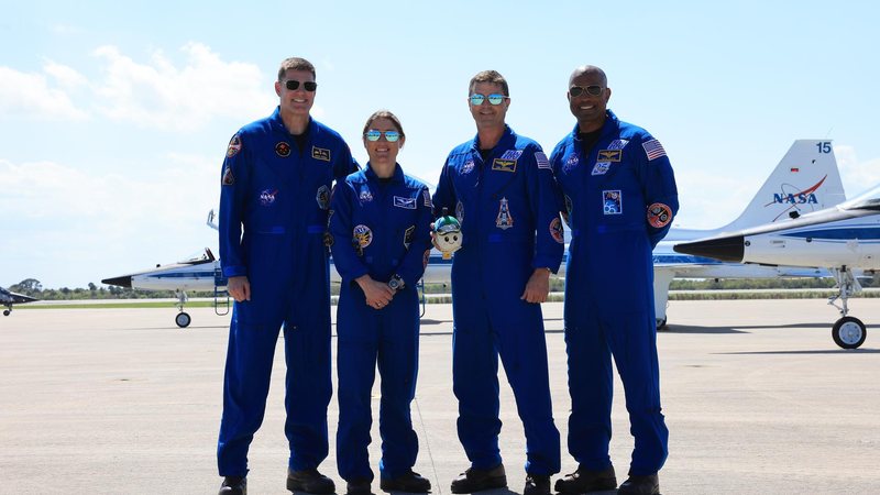 Os astronautas Jeremy Hansen, Christina Koch, Reid Wiseman e Victor Glover - Kim Shiflett / Nasa