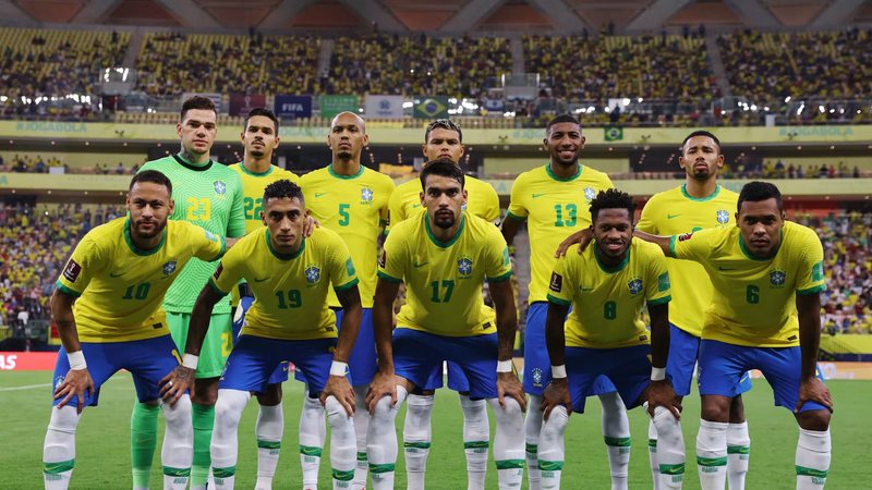 Jogadores da Seleção Brasileira durante um jogo na Copa do Mundo de 2022 - Divulgação/CBF
