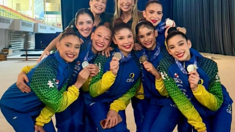 Time é integrado por Duda Arakaki, Nicole Pircio, Sofia Madeira, Maria Paula Caminha e Julia Kurunczi - Reprodução/Instagram via @cbginastica
