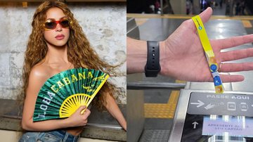 MetrôRio desenvolveu pulseira especial para transporte no show da Shakira - Reprodução/Instagram e Divulgação / MetrôRio