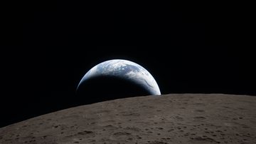 Além do "pôr da Terra", os astronautas também fizeram a captura de um eclipse solar total - Foto: Nasa
