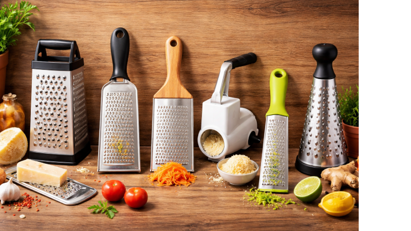 Tipos de raladores de cozinha diferentes geram texturas diversas nos alimentos - Divulgação Divino Fogão / Imagem gerada por inteligência artificial