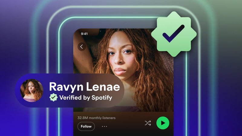 O selo "Verificado pelo Spotify" será implementado aos poucos, e busca garantir que o artista por trás da música seja uma pessoa real - Divulgação - Spotify