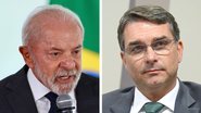 Flávio Bolsonaro aparece numericamente à frente de Lula, com 44%, ante 43% - Ricardo Stuckert/PR e Jefferson Rudy/Agência Senado