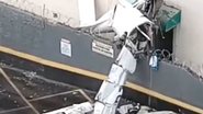 Imagens de redes sociais mostram destroços da aeronave ao lado do prédio - Reprodução/@XNewsBrasil via X