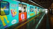 Vagão do metrô de São Paulo envelopado para campanha do Instituto Liberta - Divulgação /Instituto libertas