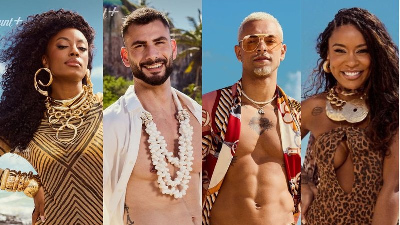 Elenco do 'De Férias Com o Ex Diretoria'. Da esquerda para a direita: Lumena, Nizam, WL e Rebecca - Divulgação Paramount+