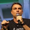 O pré-candidato à Presidência do PL, o senador Flávio Bolsonaro, em evento de pré-candidatura de Guilherme Derrite ao Senado - Tom Zé Fonseca/ModusFocus/Estadão Conteúdo
