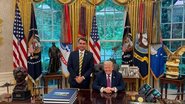 Na divulgação, não foi mencionado o motivo do encontro com Trump - Reprodução / Instagram / @falviobolsonaro