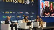 Afonso Louro, Marina Figueiredo e Ana Maria Berto durante palestra do Fórum Turismo 60+ - Manuela França/Viva