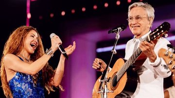 Antes de ir para Europa, Caetano fez participação especial no show de Shakira, no Rio de Janeiro - Reprodução/Instagram/Caetano Veloso