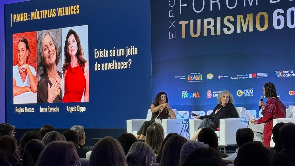 As atrizes Irene Ravache e Angela Dippe participaram do painel 'Múltiplas Velhices" - Manuela França/Viva
