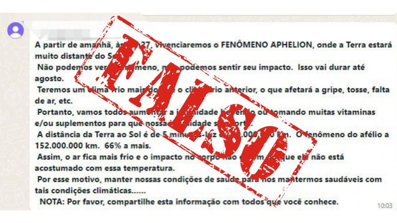 Comunicado falso de frio intenso até agosto  circula nas redes socias - Arte/Felipe Cavalheiro