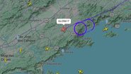 Voo de Porto Alegre a Congonhas teve que dar voltas sobre o mar antes de ser autorizado a pousar - Reprodução/FlightRadar