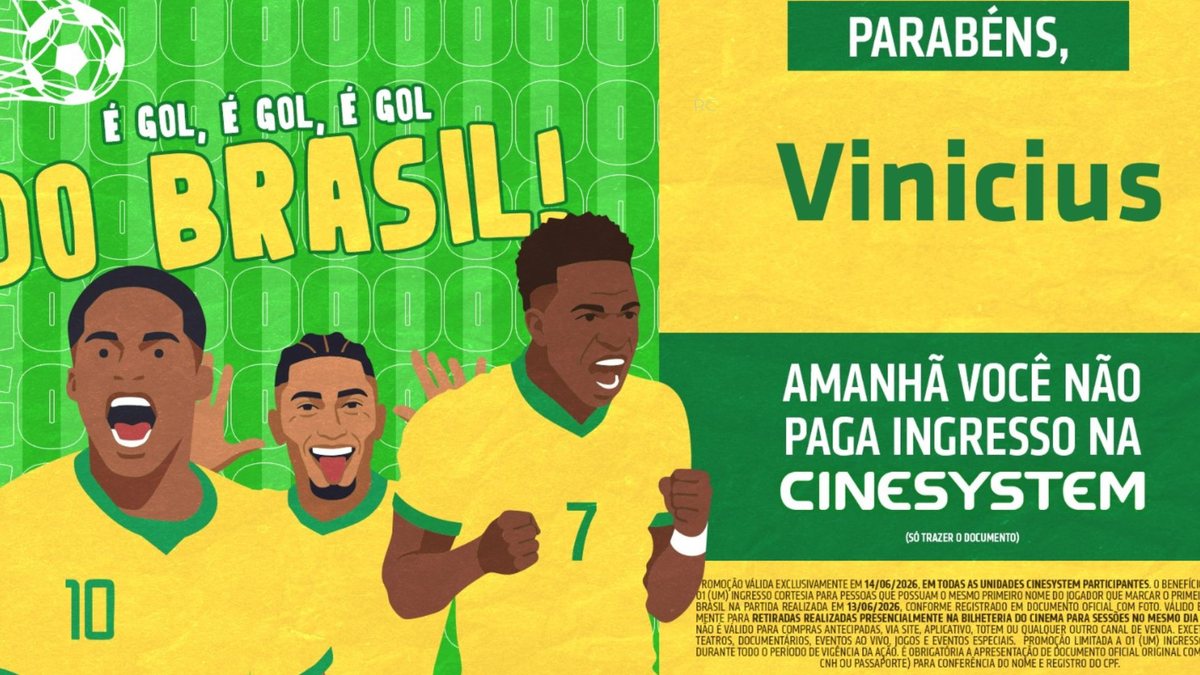 Para garantir o ingresso basta chamar Vinicius e comparecer à bilheteria com documento com foto - Divulgação