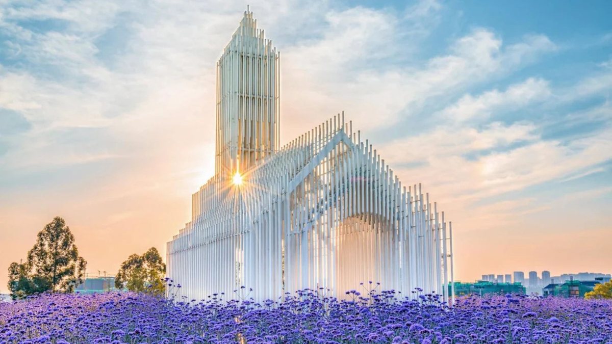 A Igreja do Parque Sino-Francês impressiona pela arquitetura inspirada no impressionismo - Reprodução/Shanghai Dachuan Architects