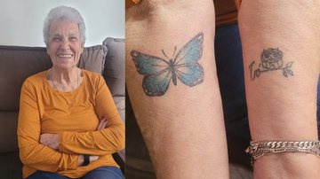 Leni Moura Taraborelli fez sua primeira tatuagem aos 71 anos e a segunda, aos 77 - Arquivo pessoal