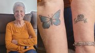 Leni Moura Taraborelli fez sua primeira tatuagem aos 71 anos e a segunda, aos 77 - Arquivo pessoal