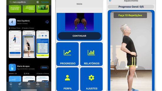 A app é embasado no Protocolo de Otago (OEP), metodologia reconhecida internacionalmente para reduzir o risco de quedas em idosos - Reprodução/CEUB