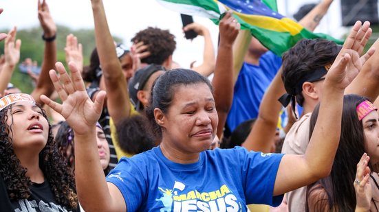 Milhares de fiéis participaram da Marcha para Jesus em São Paulo - Reprodução/Estadão Conteúdo