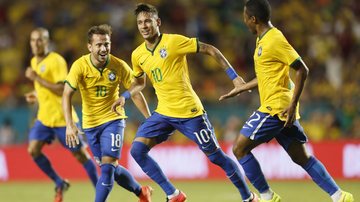Neymar fez o gol da vitória no seu último jogo no Hard Rock Stadium, em setembro de 2014 - Rafael Ribeiro / CBF
