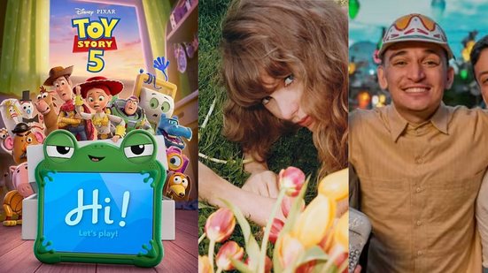 Taylor Swift lança original e João Gomes regravação para Toy Story 5 - Divulgação Disney / Instagram @taylorswift e João Gomes