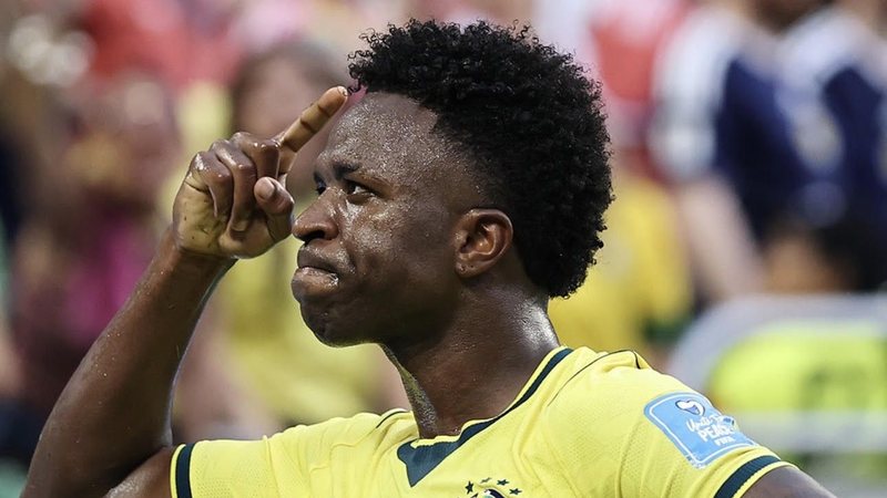 Vini Jr. marcou dois gols contra a Escócia: ele tem quatro na Copa - CBF