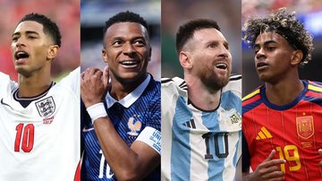 Bellingham (Inglaterra), Mbappé (França), Messi (Argentina) e Yamal (Espanha) podem disputar a final - Reprodução / FIFA