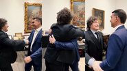 Senador Flávio Bolsonaro e o presidente da Argentina, Javier Milei, em vídeo juntos - Reprodução / Instagram @flaviobolsonaro