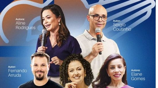 Autores que estarão no evento: Dijanira Silva, Elane Gomes, Sergio Coutinho, Aline Rodrigues e Fernando Arruda - Foto: Divulgação