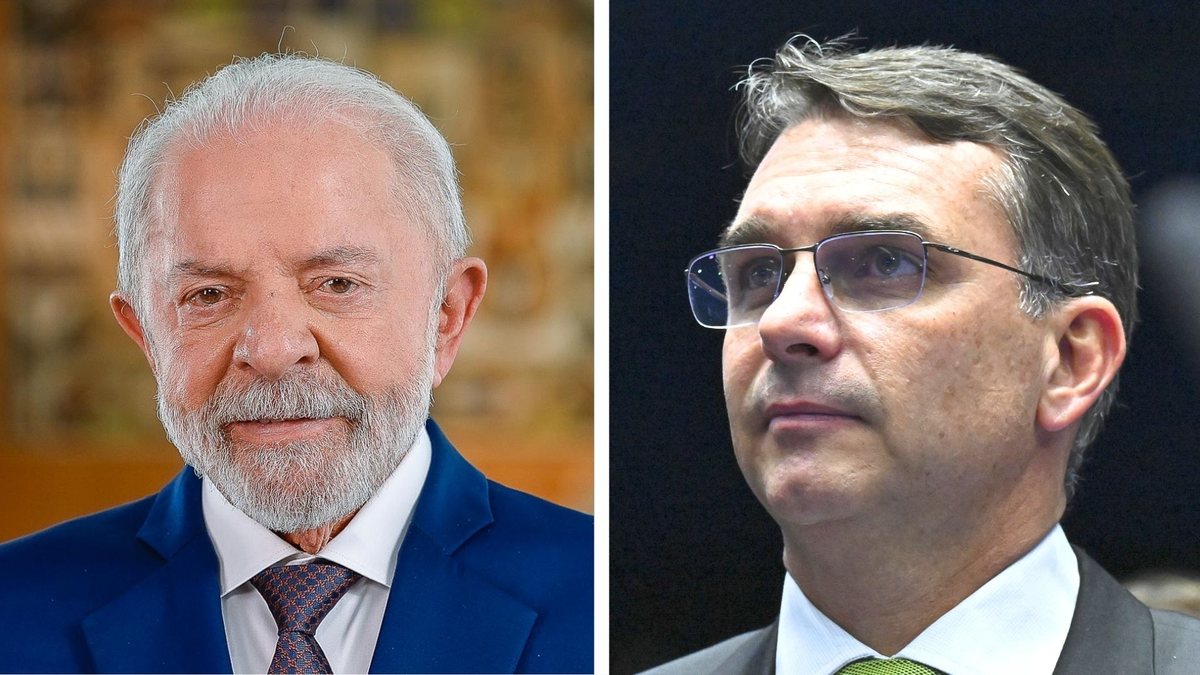 Lula tem 43% das intenções de voto contra 40% de Flávio Bolsonaro em eventual 2º turno - Ricardo Stuckert/PR e Saulo Cruz/Agência Senado