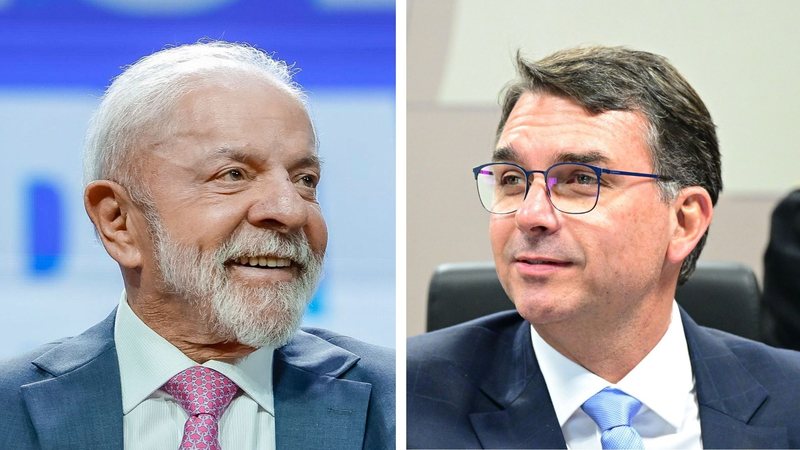 Lula tem 45% das intenções de voto, enquanto Flávio registra 40% no 2º turno - Ricardo Stuckert/PR (esq.) e Geraldo Magela/Agência Senado