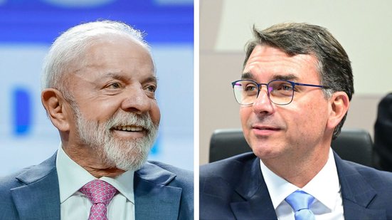 Lula tem 45% das intenções de voto, enquanto Flávio registra 40% no 2º turno - Ricardo Stuckert/PR (esq.) e Geraldo Magela/Agência Senado