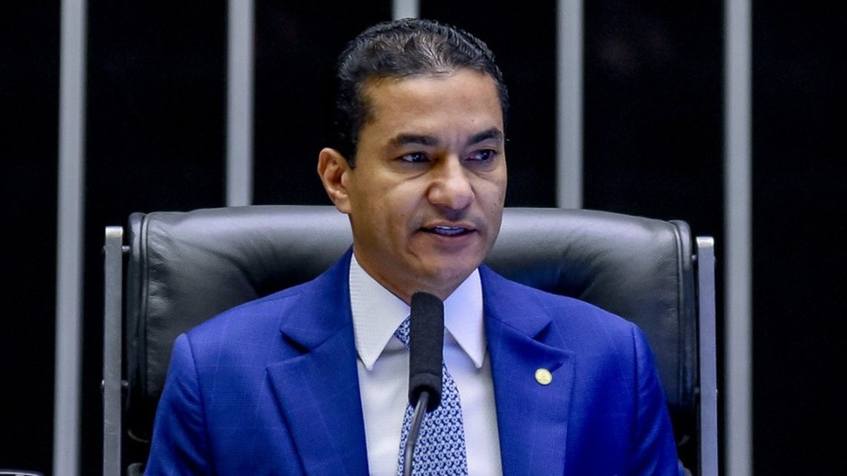 O presidente do Republicanos, Marcos Pereira em discurso na Câmara - Foto: Divulgação/Republicanos