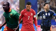 Roger Milla, Cristiano Ronaldo e Messi estão entre os mais velhos a marcar em Copa - Reprodução / FIFA