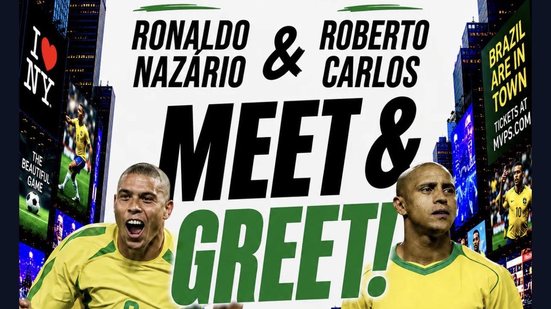 Ronaldo e Roberto Carlos fazem noite de autógrafos em Nova York antes da final da Copa - Divulgação / MVPs