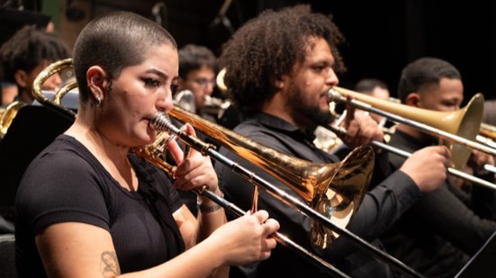A Big Band da Orquestra Jovem Tom Jobim no Theatro São Pedro - Divulgação/Robs Borges