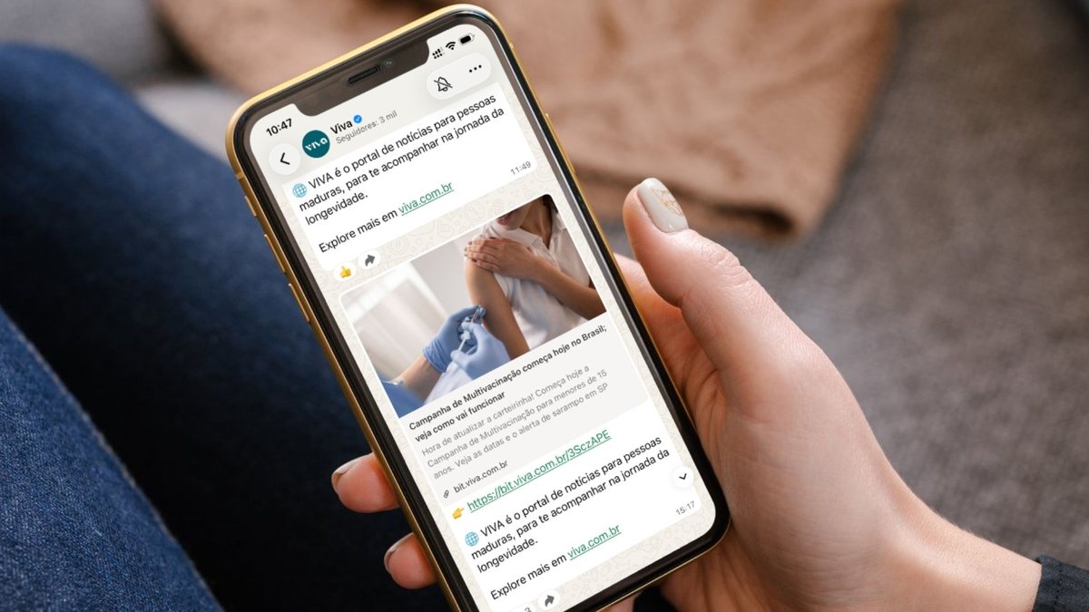 Leitores podem acompanhar as principais notícias do dia no canal do VIVA no WhatsApp - Divulgação/VIVA