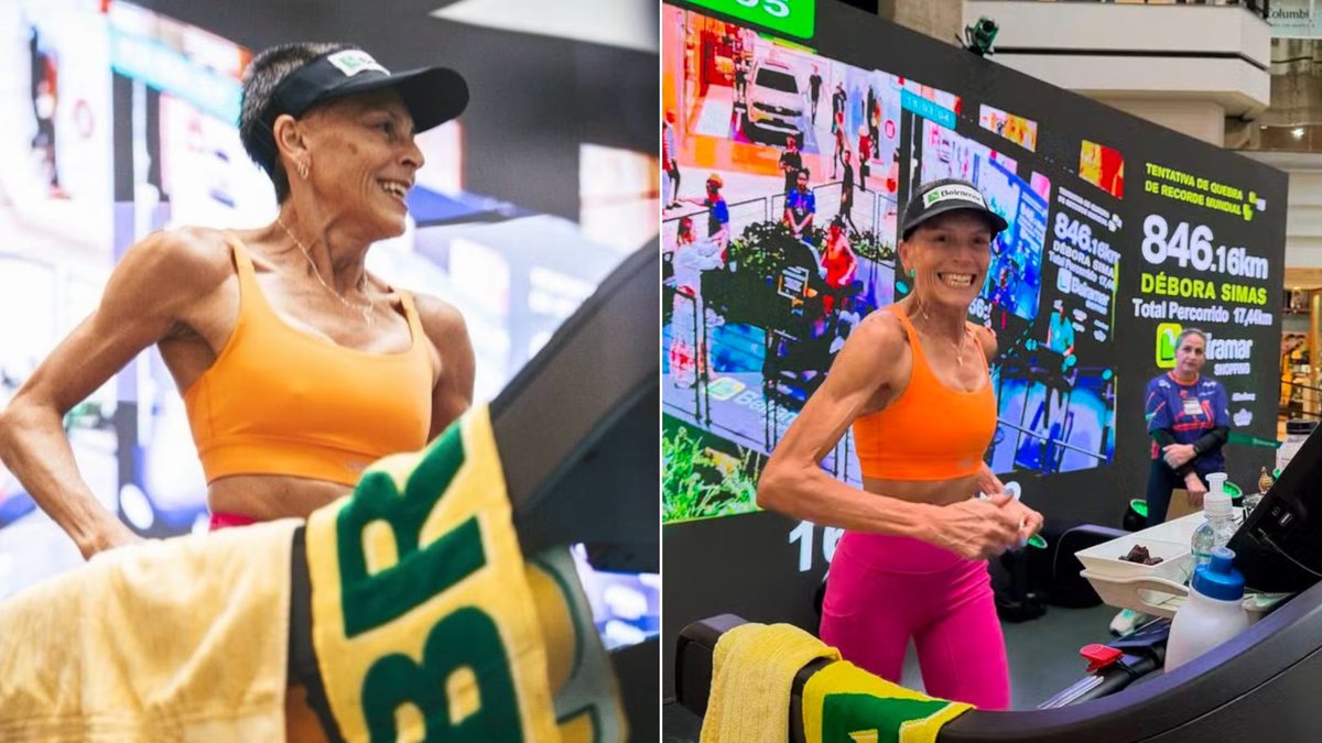 Débora Simas quebrou o recorde mundial feminino de maior distância percorrida em uma corrida em esteira - Reprodução/Instagram @ultra_deby