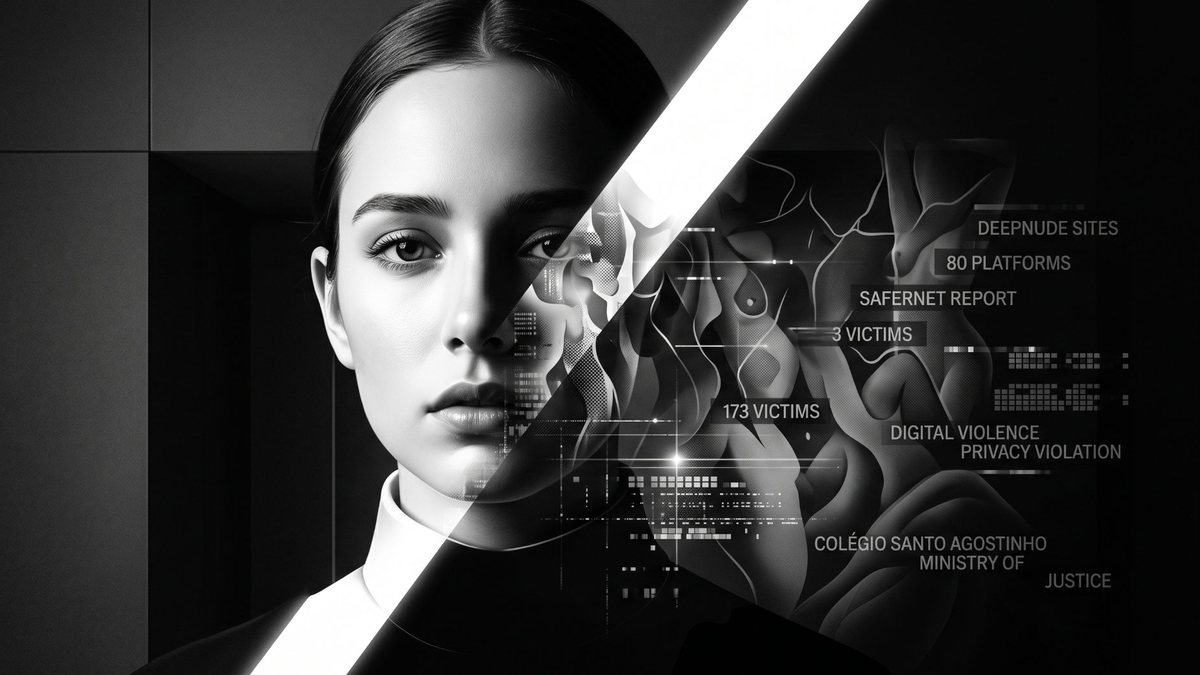 Ferramentas podem produzir imagens de uma pessoa nua a partir de fotos dela vestida - Ilustração gerada por IA/Google Gemini