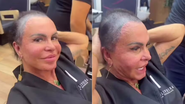 Gretchen raspa a cabeça antes de transplante capilar - Reprodução/Instagram @mariagretchen