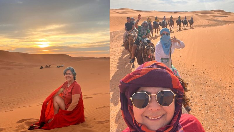 Márcia Reis, a Coroa Mochileira, que viaja sozinho pelo mundo, em Marrocos - Arquivo pessoal