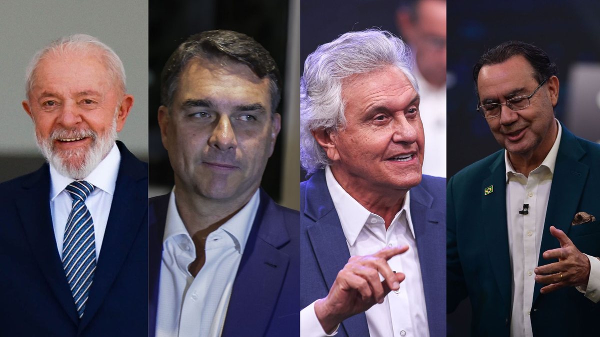 Dos candidatos à Presidência, apenas Lula, Flávio Bolsonaro, Ronaldo Caiado e Augusto Cury vão participar do horário eleitoral gratuito - Estadão Conteúdo