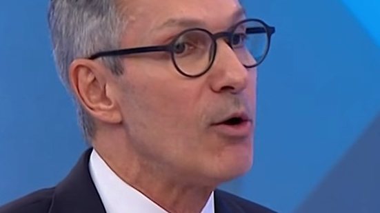 O candidato à presidência Romeu Zema (Novo), em entrevista no Jornal Nacional da TV Globo - Reprodução TV Globo