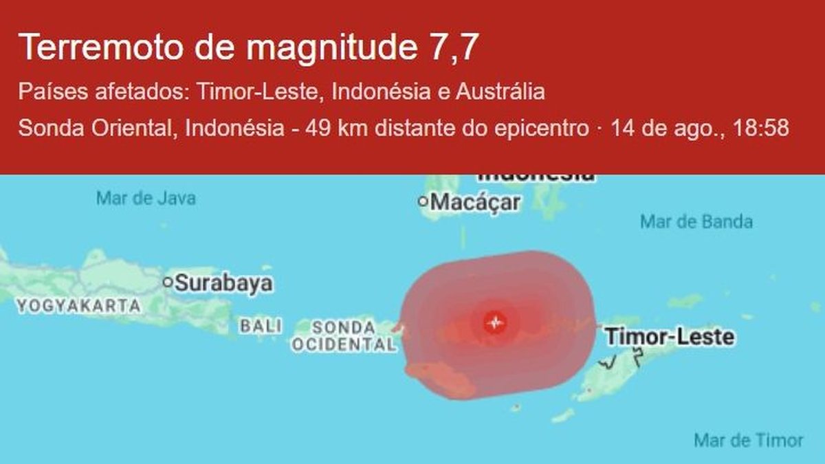 Terremoto matou pelo menos 38 pessoas, colapsando edifícios e casas, além de causar pânico na região - Reprodução/Google.com