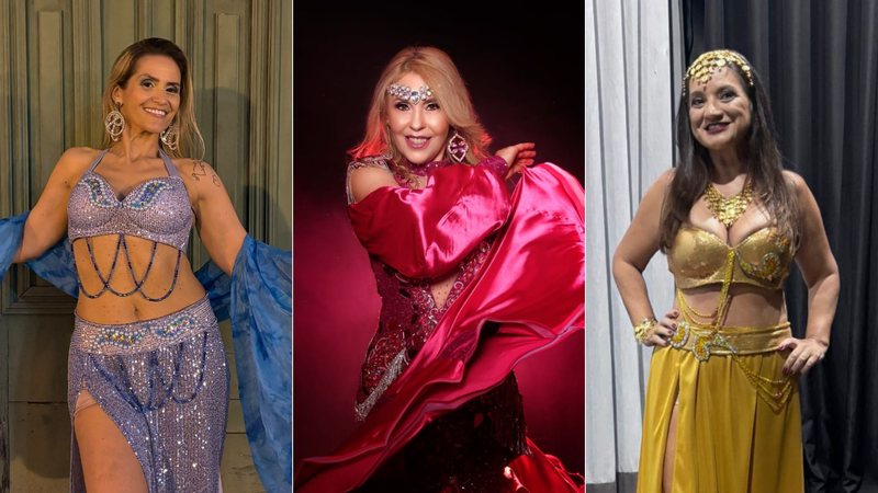 As professoras Renata Chemalle e Shalimar Mattar e a aluna Viviane Grosso contam os benefícios da dança do ventre para a qualidade de vida - Arquivo pessoal