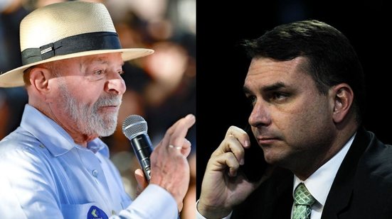 Principal oponente direto de Lula, o senador Flávio Bolsonaro (PL) aparece com 26% - Ricardo Stuckert/PR | Beto Barata/Agência Senado