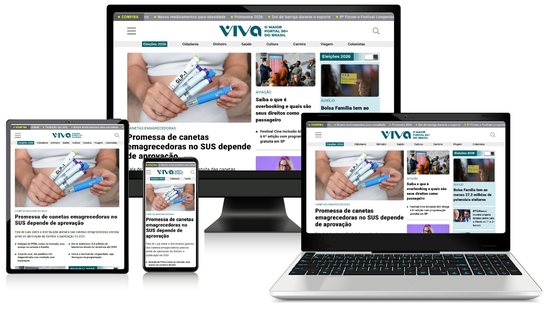 O VIVA é acessado em todo tipo de dispositivo, e possui interface pensada para cada leitor - Divulgação - Portal VIVA