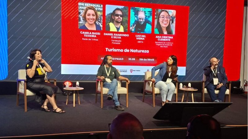 Camilla, Raimondo, Ana Cristina e Del Vigna debateram ecoturismo em evento em SP - Alessandra Taraborelli/VIVA